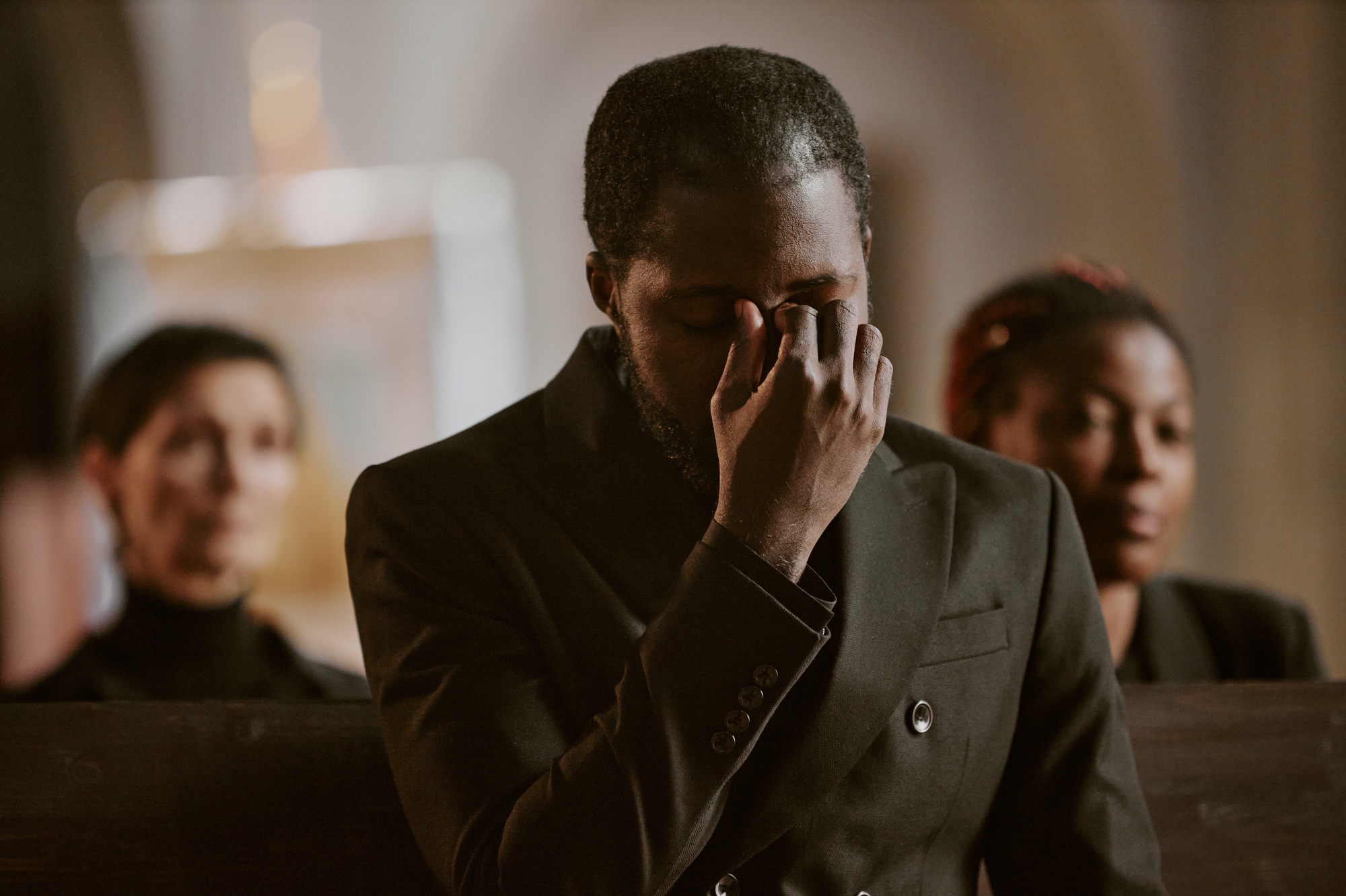 Broken African American Man Crying